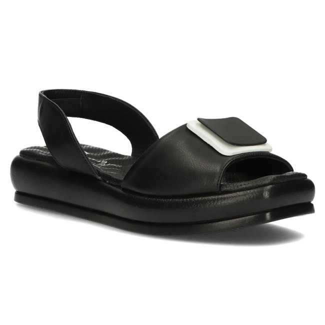 Černé kožené sandály Filippo DS3902/22 BK