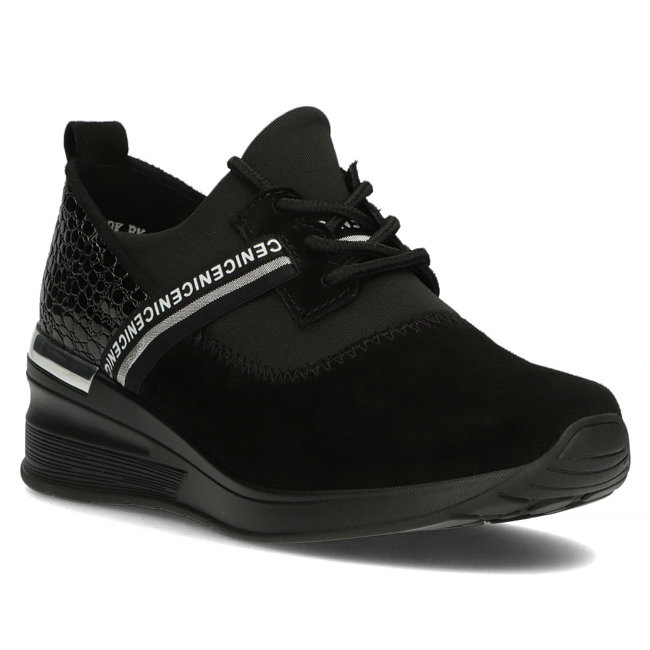Černé kožené sneakersy Filippo DP1388 /22 BK BK