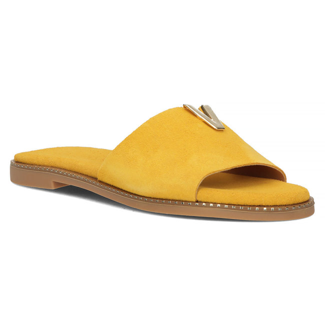 Žluté kožené pantofle Filippo LH-200