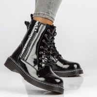 Kožené vysoké boty GL501/21 BK černé