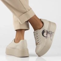 Béžové kožené sneakersy Filippo DP6207/24 BE