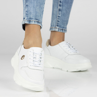 Bílé kožené sneakersy Filippo DP2138 /23 WH