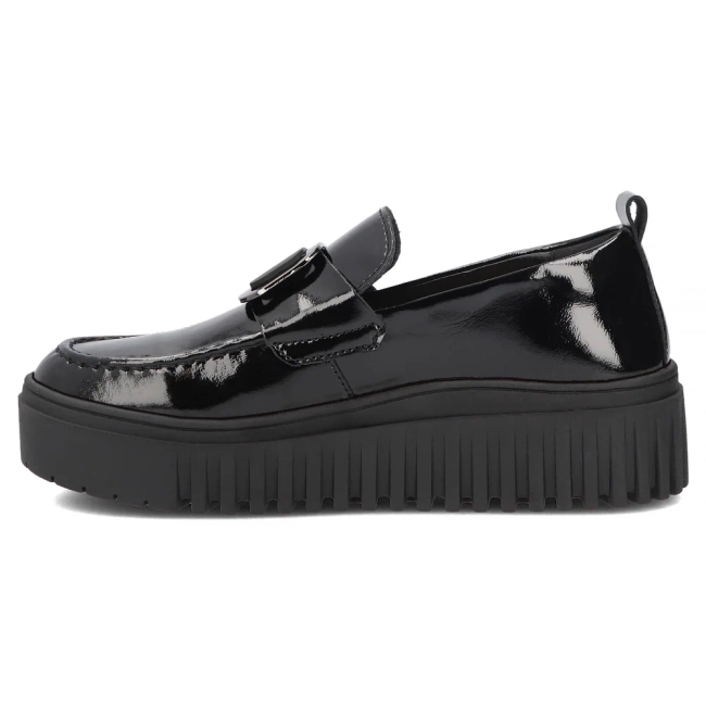 Černé kožené polobotky na platformě Filippo DP8269/26 BK