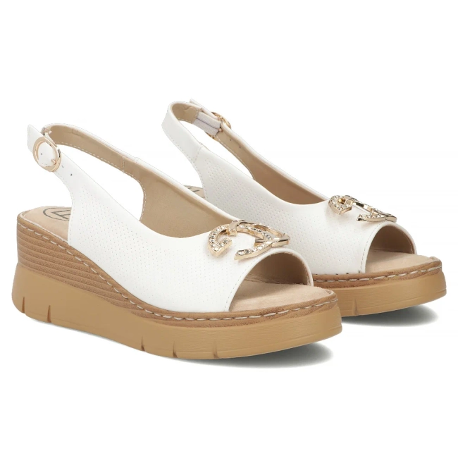 Bílé kožené sandály Filippo DS7648/26 WH