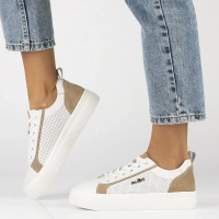 Bílé kožené sneakersy Filippo DP6040/24 WH BE