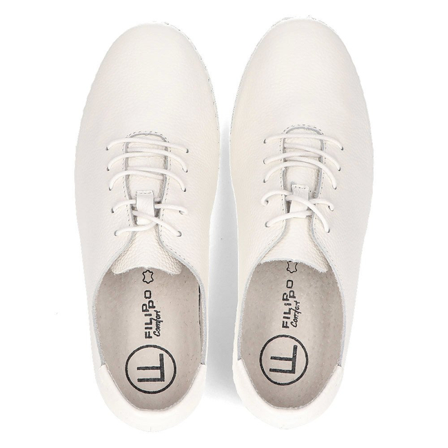 Kožené polobotky Filippo DP2133/21 WH bílé