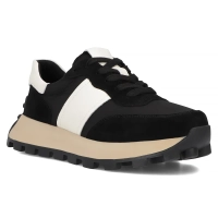 Černé kožené sneakersy Filippo DP6498/24 BK WH
