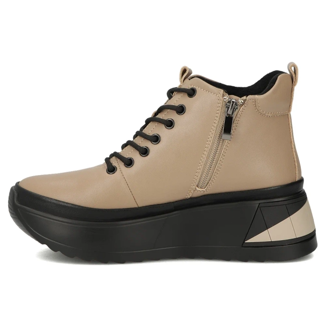 Taupe kožené kotníkové boty Filippo DBT4214/25 TP
