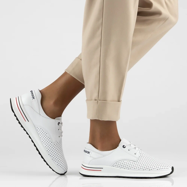 Bílé kožené polobotky Filippo DP6022/26 WH