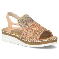 Růžové sandály Rieker V1241-90 multicolor
