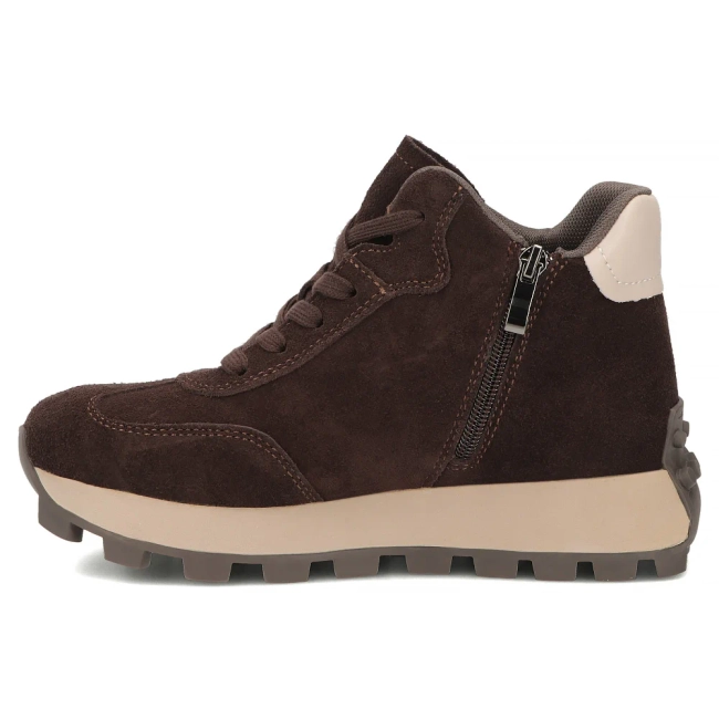 Hnědé kožené kotníkové boty na platformě Filippo DBT7975/26 D BR
