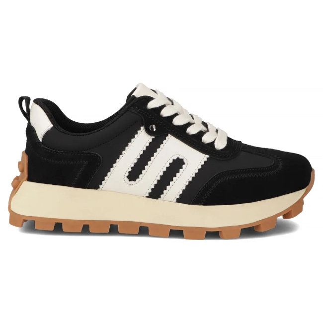 Černé kožené sneakersy Filippo DP6743/25 BK