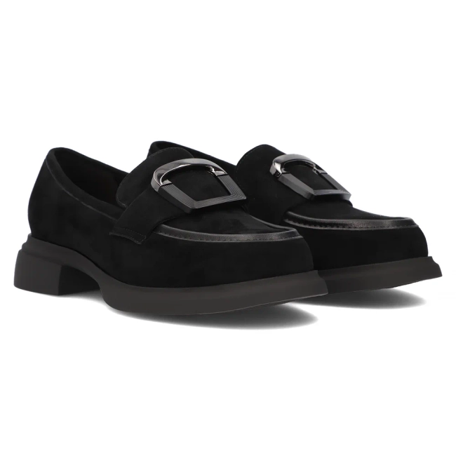 Černě kožené mokasíny Filippo DP6175/24 BK SU