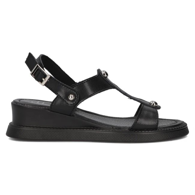 Černé kožené sandály Filippo DS6070/24 BK