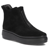 Černé kožené kotníkové boty na platformě Filippo DBT8264/26 BK