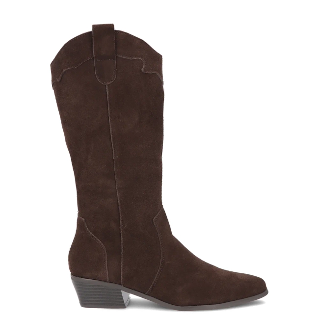 Hnědé kožené kozačky v kovbojském stylu Filippo DKZ8221/26 D BR