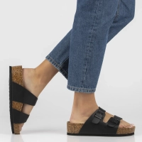 Černé kožené pantofle Filippo DK7885/26 BK