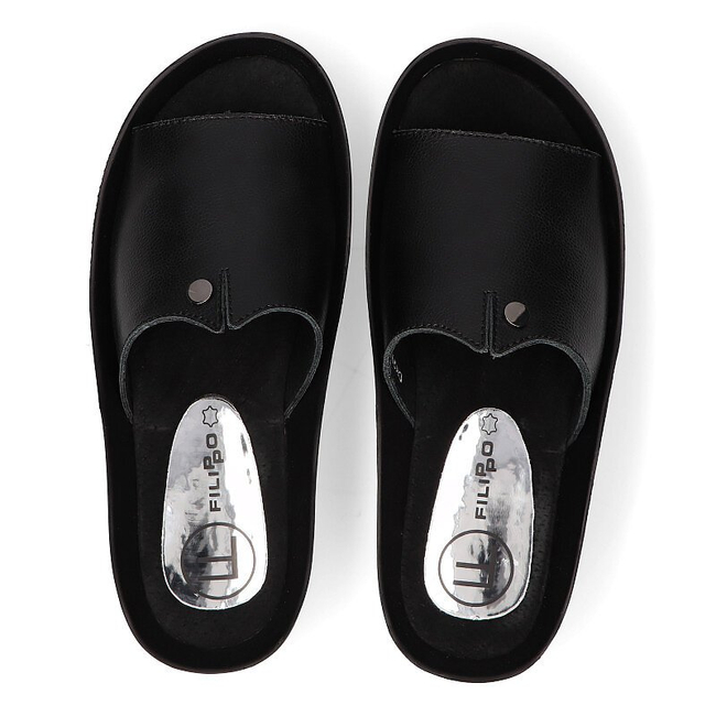 Kožené pantofle Filippo DK2059 / 21 BK černé