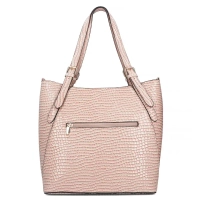 Světlo růžová kabelka shopper Croco
