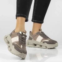 Taupe kožené tenisky Filippo DP7795/26 TP