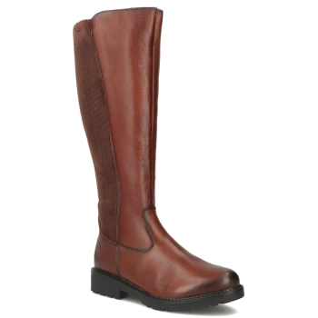 Hnědé kožené kozačky Remonte R6594-24