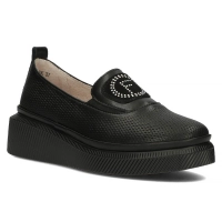 Černé kožené polobotky Filippo DP4572/24 BK