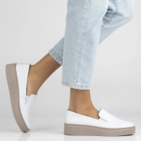 Bílé kožené polobotky Filippo DP7519/26 WH