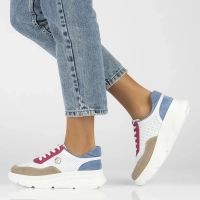 Bílo- růžové kožené sneakersy Filippo DP6108/24 WH FH