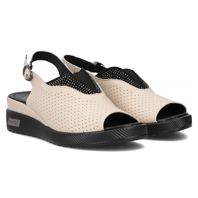 Béžové kožené sandály Filippo DS6145/24 BE