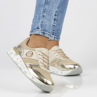 Béžové kožené sneakersy Filippo DP3542/22 BE