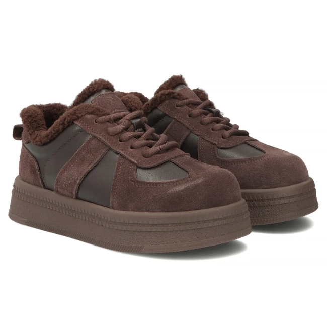 Hnědé kožené tenisky Filippo DP7948/26 D BR