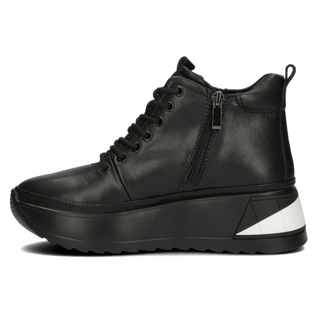 Černě kožené boty Filippo DBT4214/22 BK WH