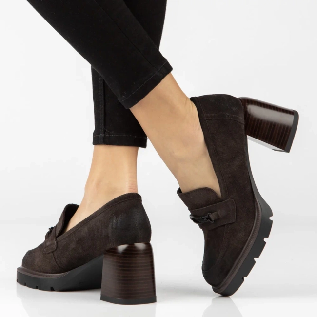 Hnědé kožené polobotky Filippo DP8169/26 D BR