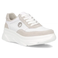 Bílo- šedé kožené sneakersy Filippo DP6108/24 WH GR