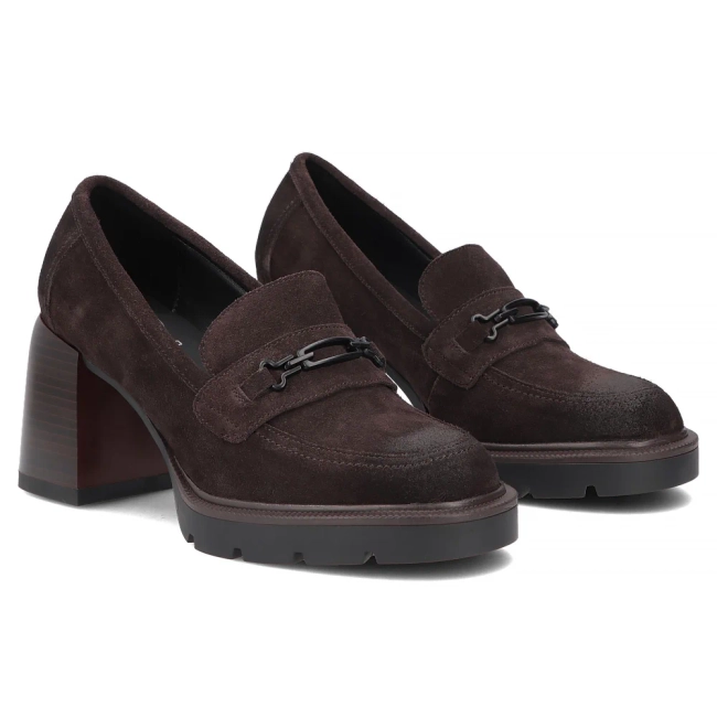 Hnědé kožené polobotky Filippo DP8169/26 D BR