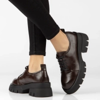 Tmavě hnědé kožené polobotky Filippo DP8156/26 D BR