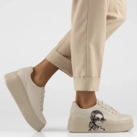 Béžové kožené sneakersy Filippo DP6207/24 BE