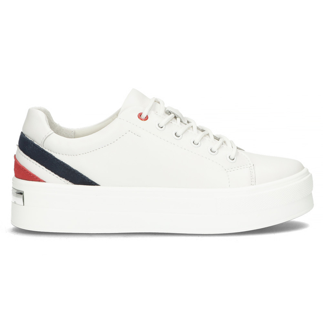 Bílé kožené polobotky Filippo DP3530/23 WH RD