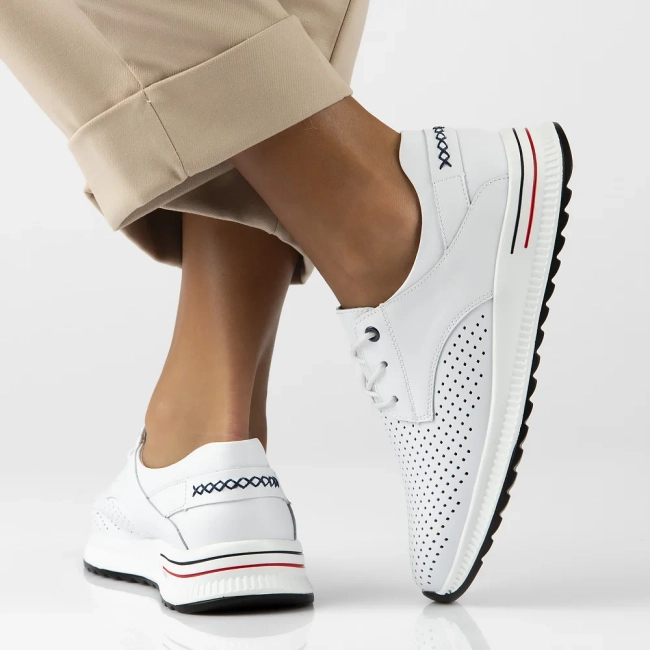 Bílé kožené polobotky Filippo DP6022/24 WH