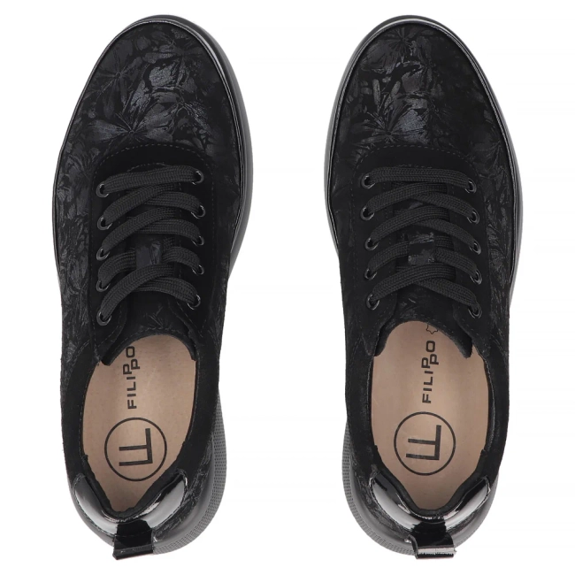 Černé kožené polobotky Filippo DP8097/26 BK MLT