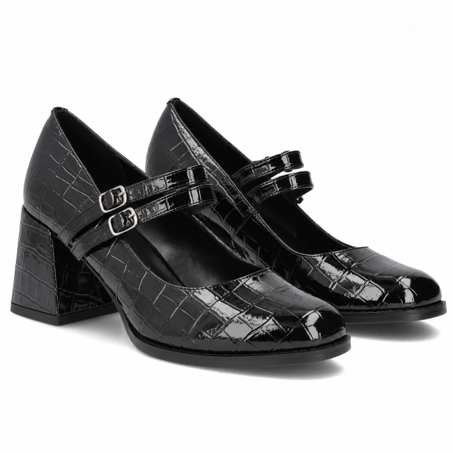 Černé kožené polobotky Filippo DP8161/26 BK