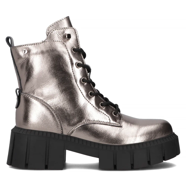 Gun metal kožené kotníkové boty Filippo DBT6438/24 GN