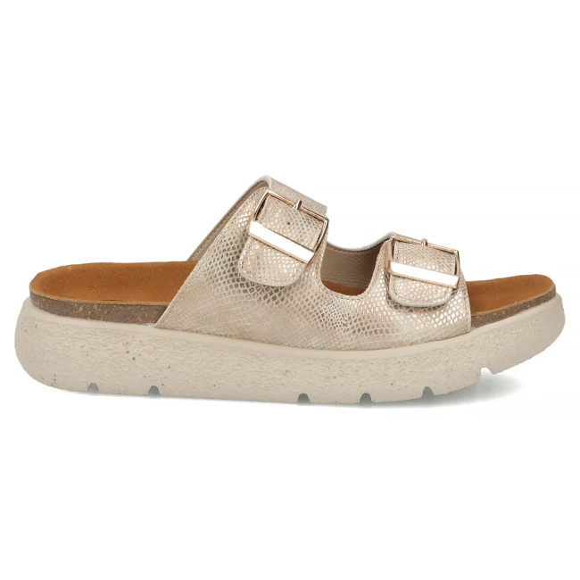 Zlaté kožené pantofle Filippo DK7925/26 GO