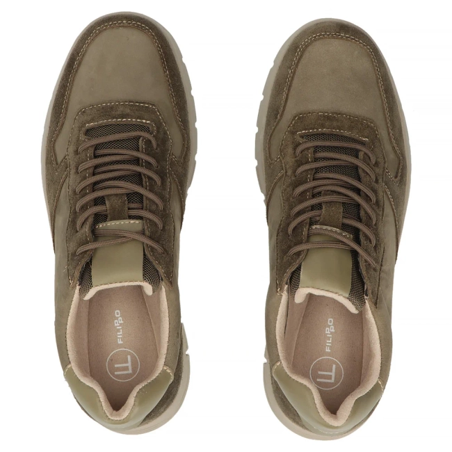 Khaki kožené tenisky Filippo MP8296/26 KH