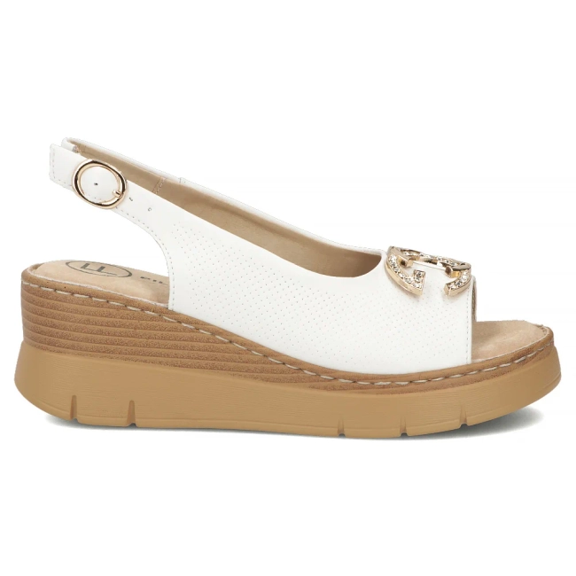 Bílé kožené sandály Filippo DS7648/26 WH