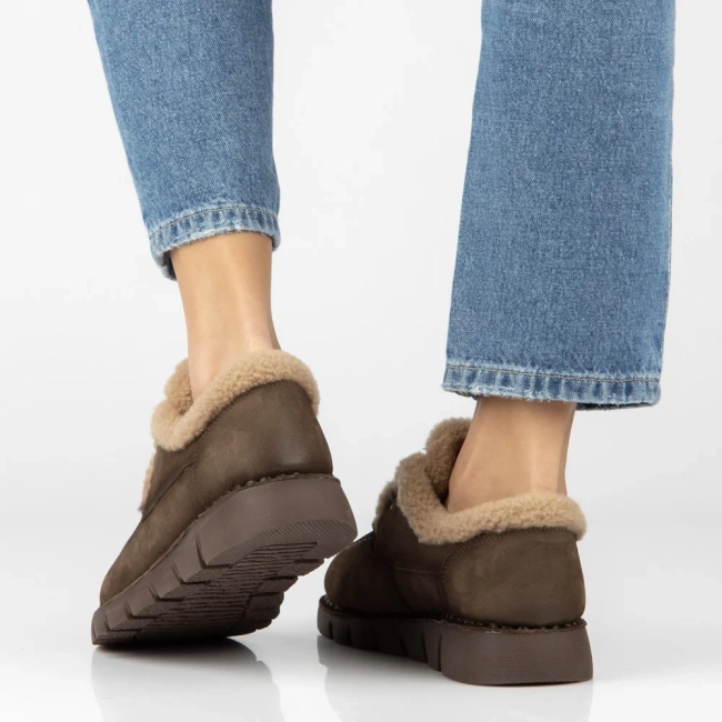 Khaki kožené polobotky Filippo DP8181/26 KH