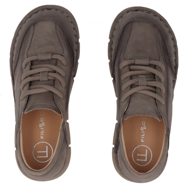 Taupe kožené tenisky Filippo DP8180/26 TP