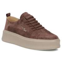 Tmavě hnědé kožené tenisky Filippo DP8343/26 D BR
