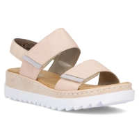 Růžové kožené sandály Rieker V4475-31 ROSA