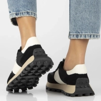 Černé kožené sneakersy Filippo DP6498/25 BK WH